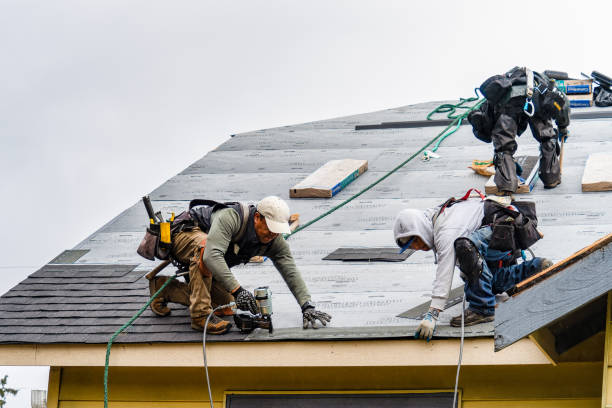 Professional Gutter Installation technician working in Mc Connellsville, NY